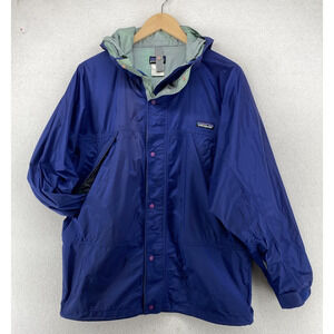 PATAGONIA Jacket Youth XL 14 K's Torrentshell Raincoat Ripstop Zip Snap Blue